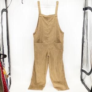 Suvimuga brown Front-Pocket Overalls romper min corduroy artsy bohemian minimali